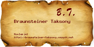 Braunsteiner Taksony névjegykártya